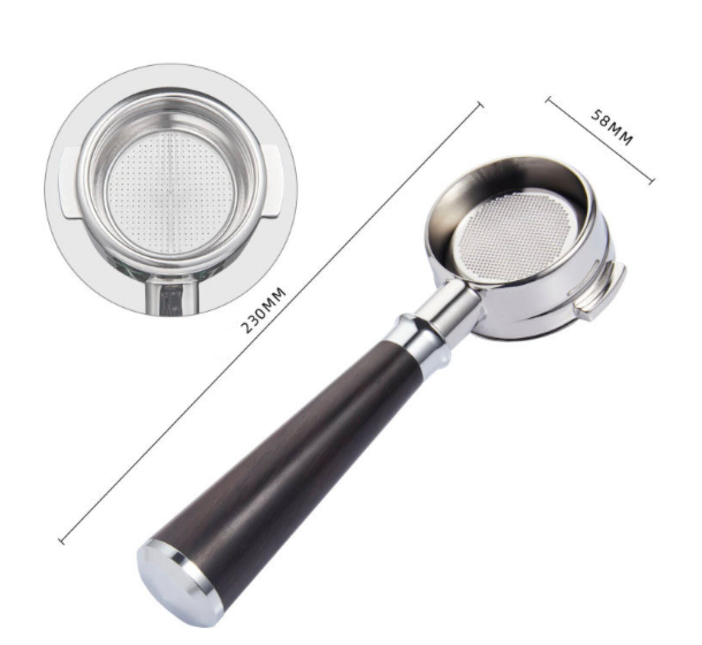 TBM 2 Ears 58mm Bottomless Portafilter Fits La Marzocco