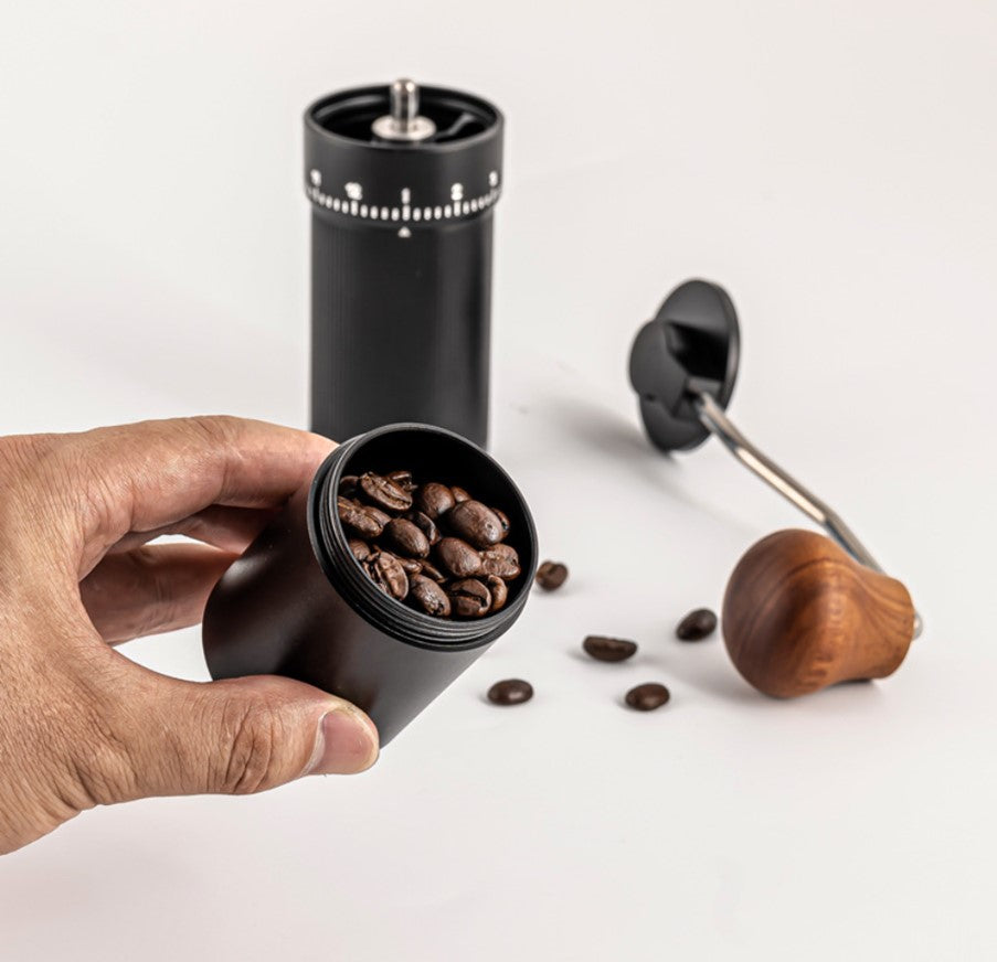TBM External Adjustable Upgraded CNC Burr Portable Manual Coffee Grinder-Black