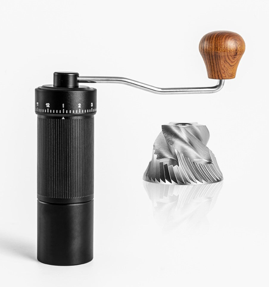 TBM External Adjustable Upgraded CNC Burr Portable Manual Coffee Grinder-Black