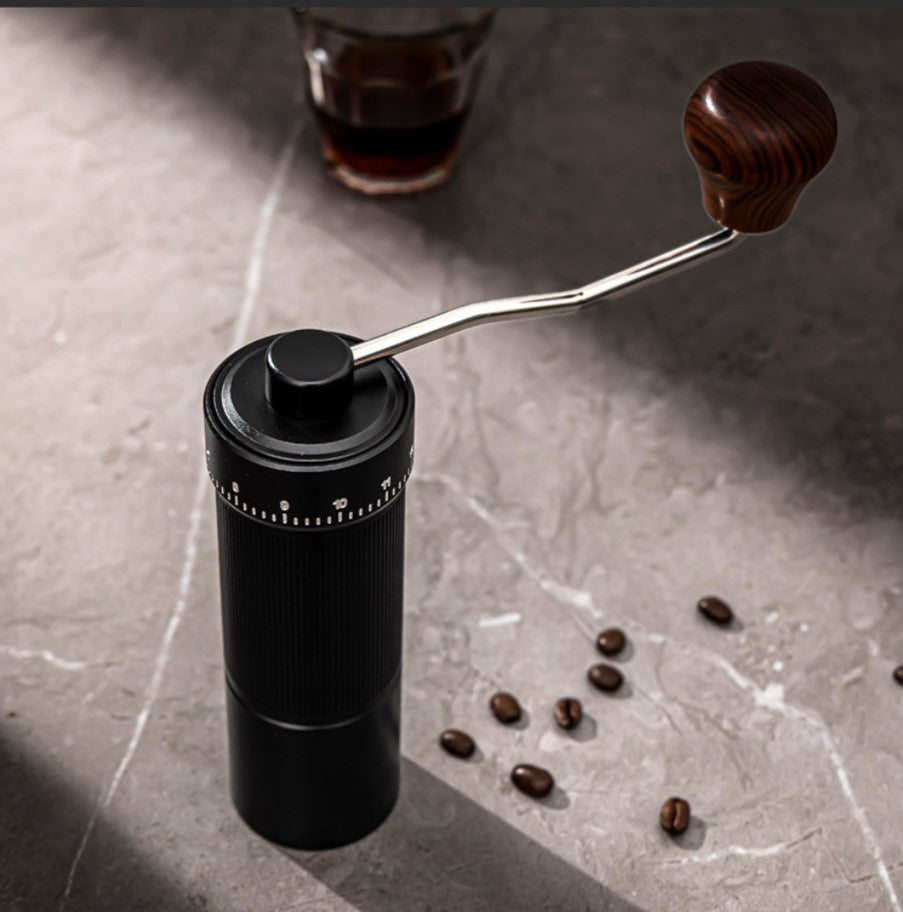 TBM External Adjustable Upgraded CNC Burr Portable Manual Coffee Grinder-Black