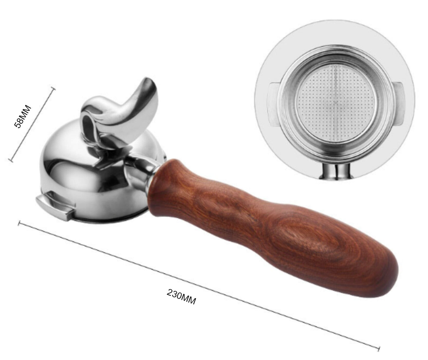 TBM 2 Ears 58mm Portafilter Fits Most Coffee Machines