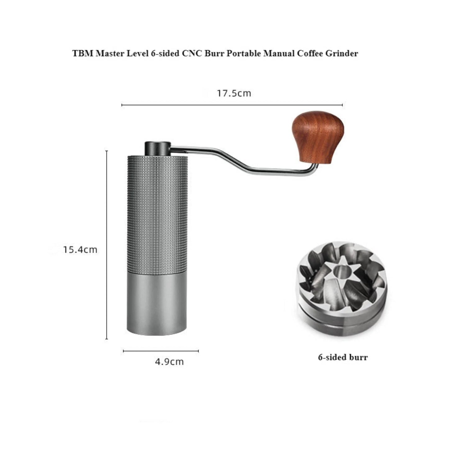 TBM Master Level CNC Burr Portable Manual Coffee Grinder