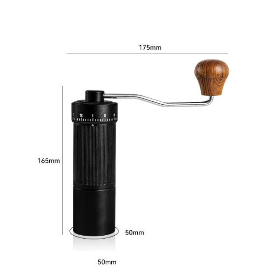 TBM External Adjustable Upgraded CNC Burr Portable Manual Coffee Grinder-Black