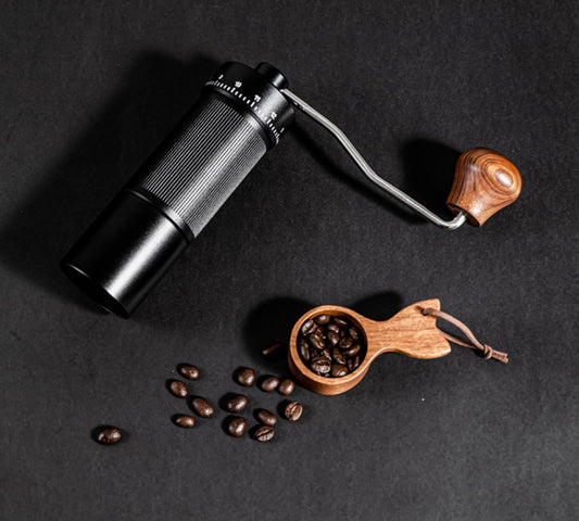 TBM External Adjustable Upgraded CNC Burr Portable Manual Coffee Grinder-Black
