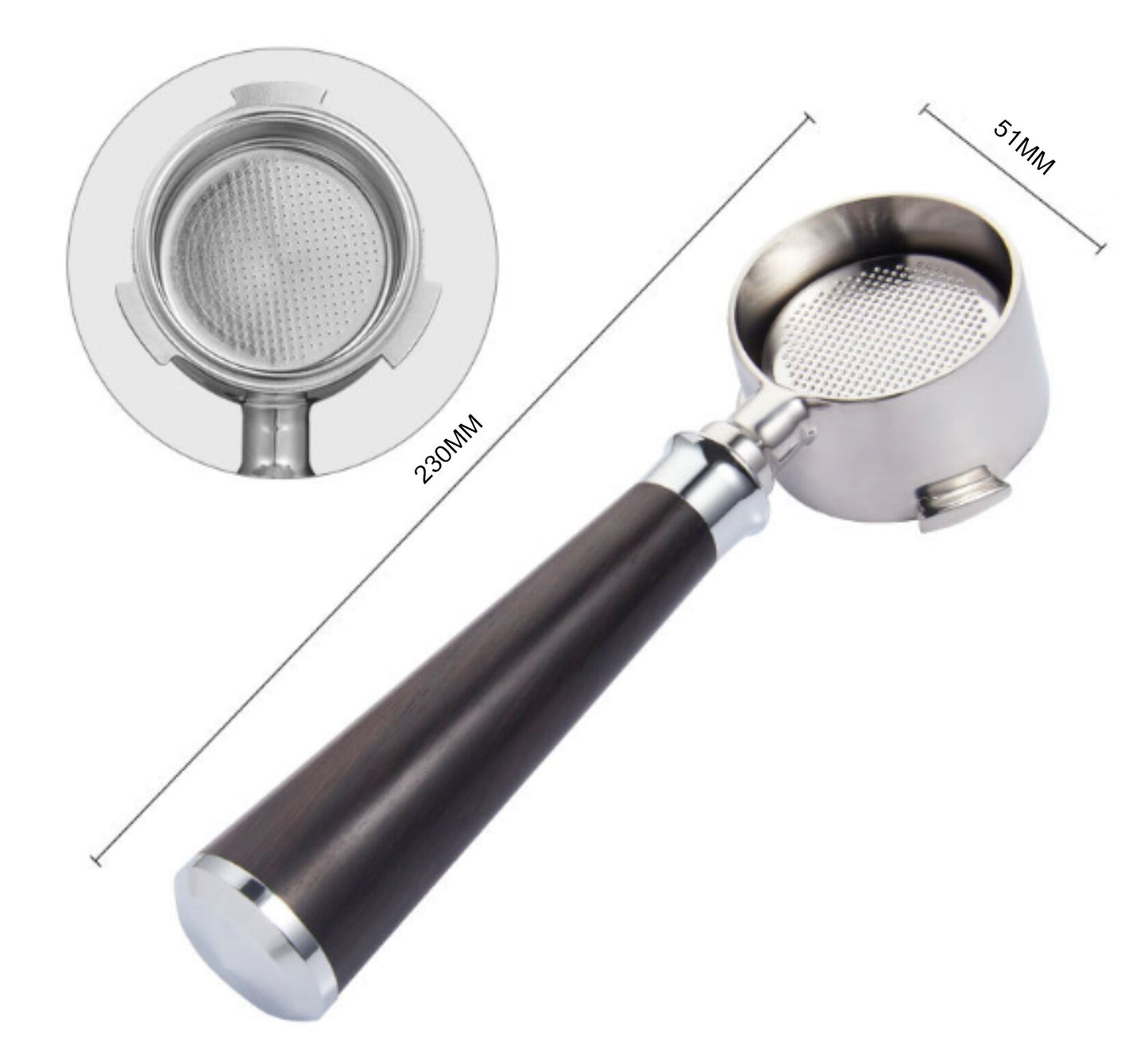 TBM 3 Ears 51mm Bottomless Portafilter Fits DeLonghi/SMEG/Severin/Casabrews