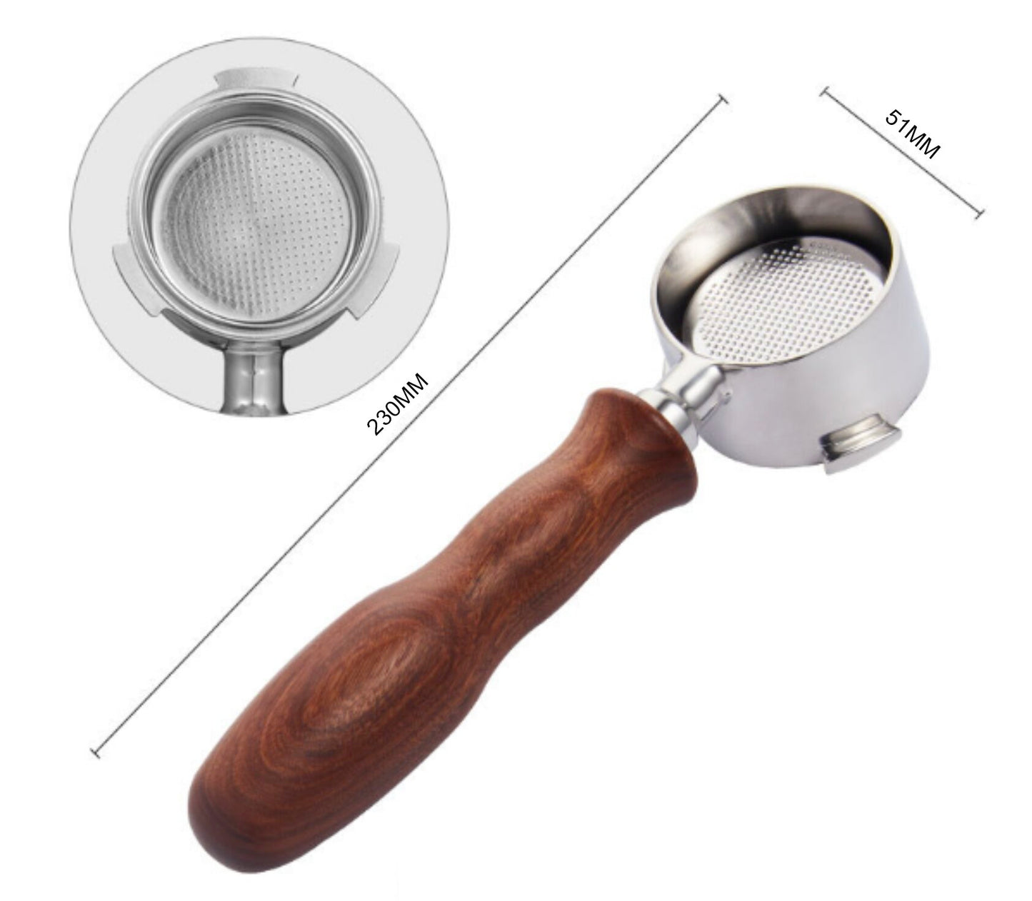 TBM 3 Ears 51mm Bottomless Portafilter Fits DeLonghi/SMEG/Severin/Casabrews